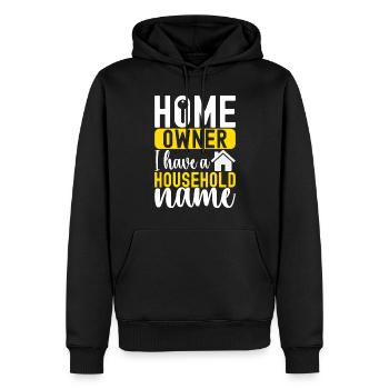 Pendaison de crémaillère des propriétaires - Sweat à capuche Premium bio Homme - noir - Devant - Nico (187cm)