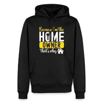 Pendaison de crémaillère des propriétaires - Sweat à capuche Premium bio Homme - noir - Devant - Nico (187cm)