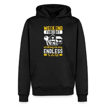Pendaison de crémaillère des propriétaires - Sweat à capuche Premium bio Homme - noir - Devant - Nico (187cm)