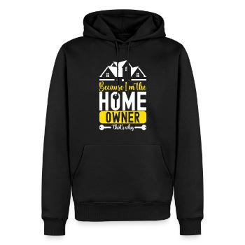 Pendaison de crémaillère des propriétaires - Sweat à capuche Premium bio Homme - noir - Devant - Nico (187cm)