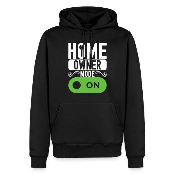 Pendaison de crémaillère des propriétaires - Sweat à capuche Premium bio Homme - noir - Devant - Nico (187cm)