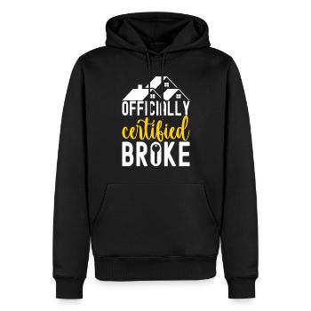 Pendaison de crémaillère des propriétaires - Sweat à capuche Premium bio Homme - noir - Devant - Nico (187cm)