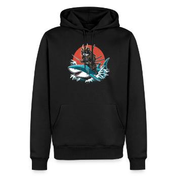 Samurai - Men’s Premium Organic Hoodie - black - Front - Nico (187cm)