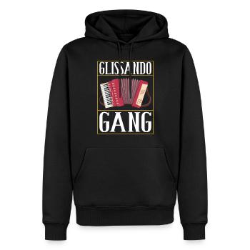 Accordéoniste Accordéoniste - Sweat à capuche Premium bio Homme - noir - Devant - Nico (187cm)