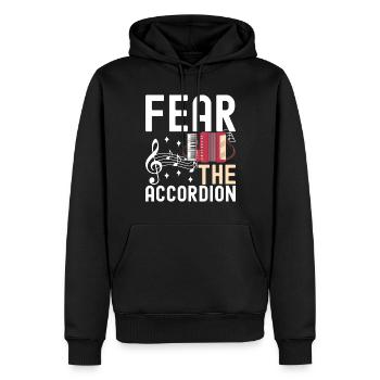 Accordéoniste Accordéoniste - Sweat à capuche Premium bio Homme - noir - Devant - Nico (187cm)