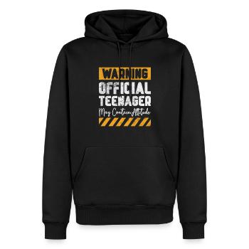 Adolescent - Sweat à capuche Premium bio Homme - noir - Devant - Nico (187cm)