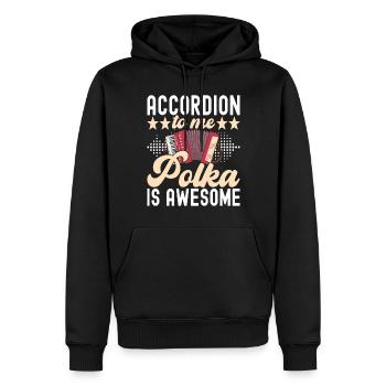 Accordéoniste Accordéoniste - Sweat à capuche Premium bio Homme - noir - Devant - Nico (187cm)