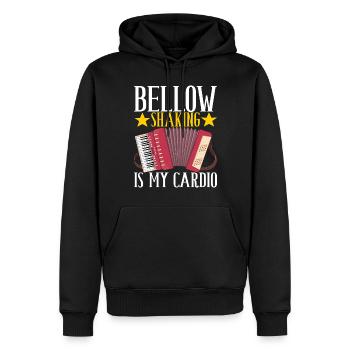 Accordéoniste Accordéoniste - Sweat à capuche Premium bio Homme - noir - Devant - Nico (187cm)