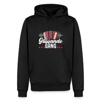Accordéoniste Accordéoniste - Sweat à capuche Premium bio Homme - noir - Devant - Nico (187cm)