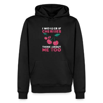 Cerise - Sweat à capuche Premium bio Homme - noir - Devant - Nico (187cm)