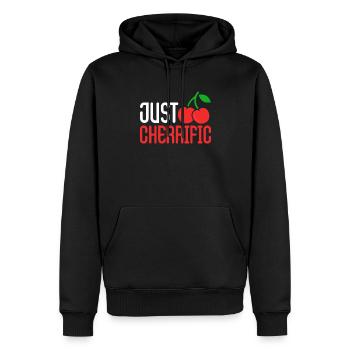Kirsche Kirschbaum Kirschblüte Frucht Geschenk - Männer Premium Bio Hoodie - Schwarz - Vorne - Nico (187cm)
