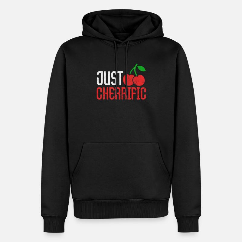 Kirsche - Männer Premium Bio Hoodie - Schwarz