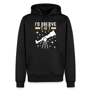 Astronomie astronome - Sweat à capuche Premium bio Homme - noir - Devant - Nico (187cm)