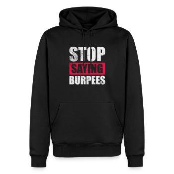 Burpees - Men’s Premium Organic Hoodie - black - Front - Nico (187cm)