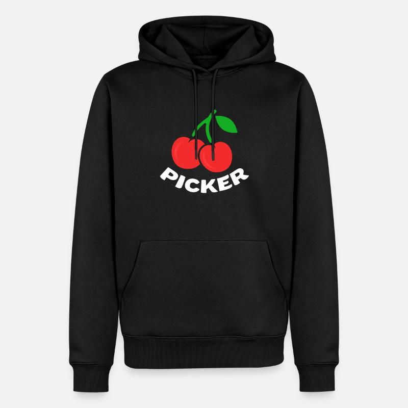 Kirsche Kirschbaum Kirschblüte Frucht Geschenk - Männer Premium Bio Hoodie - Schwarz