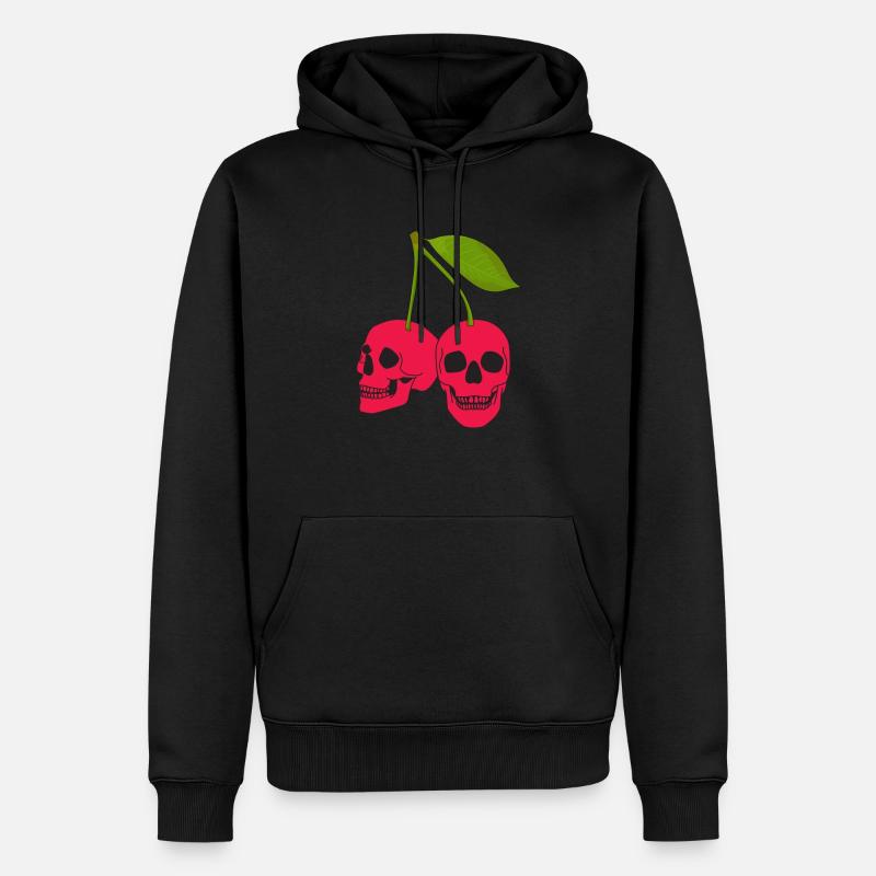 Kirsche Kirschbaum Kirschblüte Frucht Geschenk - Männer Premium Bio Hoodie - Schwarz