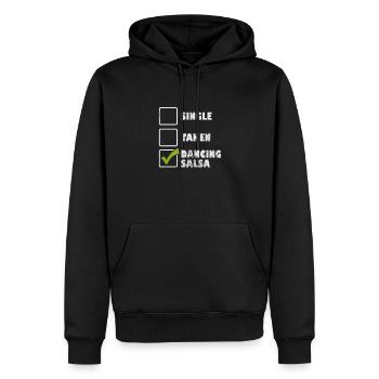 Salsa - Männer Premium Bio Hoodie - Schwarz - Vorne - Nico (187cm)