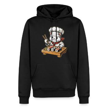 Sushi - Sweat à capuche Premium bio Homme - noir - Devant - Nico (187cm)