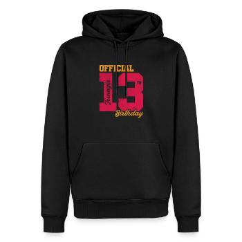 Adolescent - Sweat à capuche Premium bio Homme - noir - Devant - Nico (187cm)