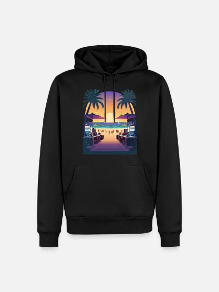 Sunset Beach Walk - Männer Premium Bio Hoodie - Schwarz