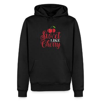 Cerise - Sweat à capuche Premium bio Homme - noir - Devant - Nico (187cm)