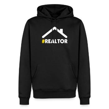 Agent immobilier Agent immobilier Cadeau d’agent immobilier - Sweat à capuche Premium bio Homme - noir - Devant - Nico (187cm)