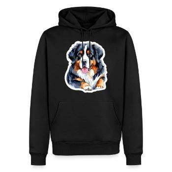 Berner Sennenhund Wasserfarben - Männer Premium Bio Hoodie - Schwarz - Vorne - Nico (187cm)