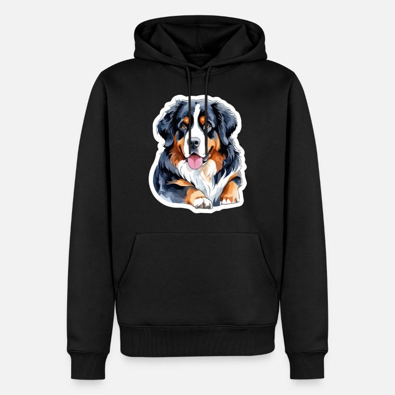 Bouvier bernois Aquarelles - Sweat à capuche Premium bio Homme - noir