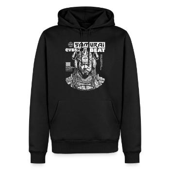 Anime T-Shirt mit futuristischem Samurai - Männer Premium Bio Hoodie - Schwarz - Vorne - Nico (187cm)