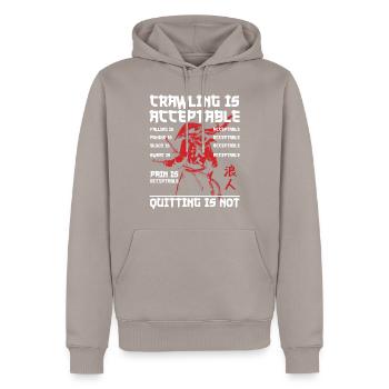Samouraï Ronin épée guerrier de combat cadeau - Sweat à capuche Premium bio Homme - taupe - Devant - Nico (187cm)
