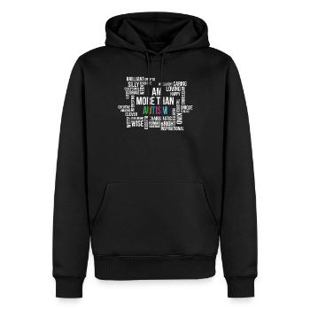 Autisme - Sweat à capuche Premium bio Homme - noir - Devant - Nico (187cm)