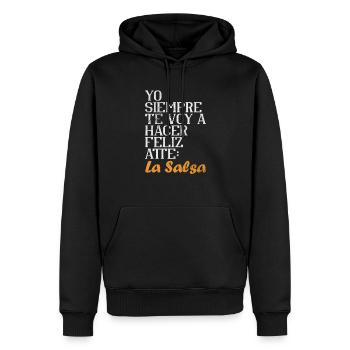 Salsa - Männer Premium Bio Hoodie - Schwarz - Vorne - Nico (187cm)