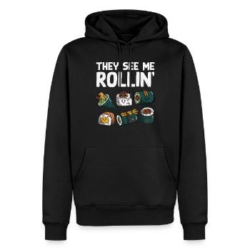 Sushi Essen Japan Nigiri Geschenk - Männer Premium Bio Hoodie - Schwarz - Vorne - Nico (187cm)