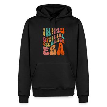 Adolescent - Sweat à capuche Premium bio Homme - noir - Devant - Nico (187cm)
