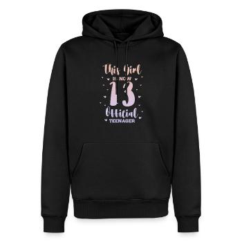Teenager Teenie Teen Teens Teeny Geschenk - Männer Premium Bio Hoodie - Schwarz - Vorne - Nico (187cm)