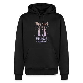 Adolescent - Sweat à capuche Premium bio Homme - noir - Devant - Nico (187cm)