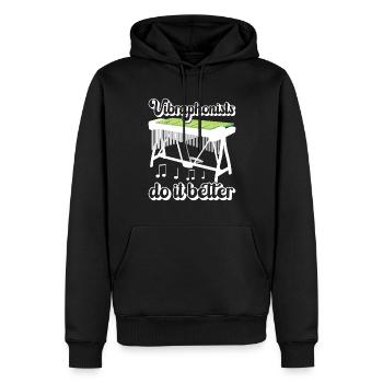 Vibraphon, vibraphoniste - Sweat à capuche Premium bio Homme - noir - Devant - Nico (187cm)