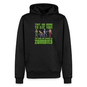 Zombi - Sweat à capuche Premium bio Homme - noir - Devant - Nico (187cm)