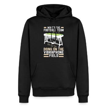 Vibraphon, vibraphoniste - Sweat à capuche Premium bio Homme - noir - Devant - Nico (187cm)