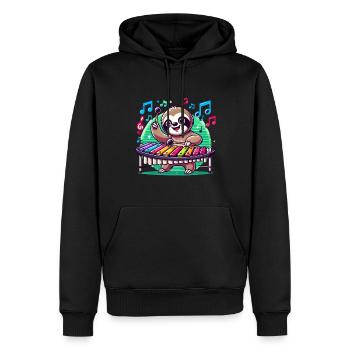 Vibraphon, vibraphoniste - Sweat à capuche Premium bio Homme - noir - Devant - Nico (187cm)