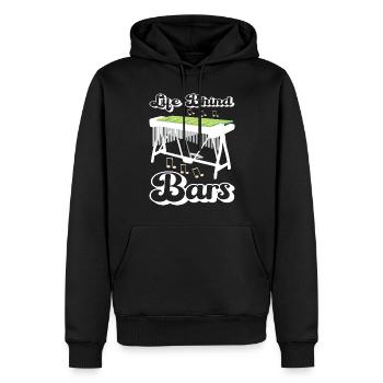 Vibraphon, vibraphoniste - Sweat à capuche Premium bio Homme - noir - Devant - Nico (187cm)