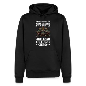 Tortue Tortue à oreilles rouges - Sweat à capuche Premium bio Homme - noir - Devant - Nico (187cm)