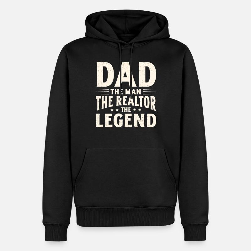 Agent immobilier - Sweat à capuche Premium bio Homme - noir