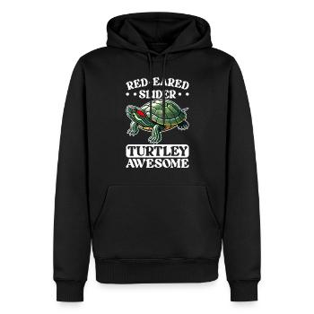 Tortue Tortue à oreilles rouges - Sweat à capuche Premium bio Homme - noir - Devant - Nico (187cm)