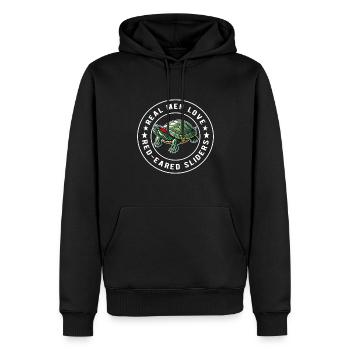 Tortue Tortue à oreilles rouges - Sweat à capuche Premium bio Homme - noir - Devant - Nico (187cm)
