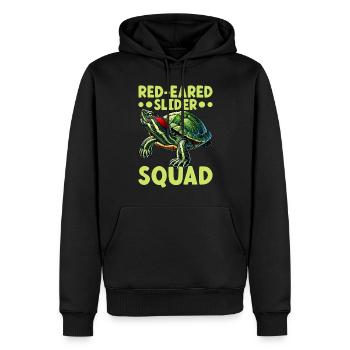 Tortue Tortue à oreilles rouges - Sweat à capuche Premium bio Homme - noir - Devant - Nico (187cm)
