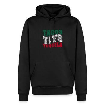 Tequila - Männer Premium Bio Hoodie - Schwarz - Vorne - Nico (187cm)
