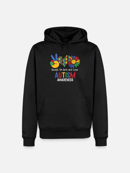 Autism Awareness Day Autistic Gift - Men’s Premium Organic Hoodie - black