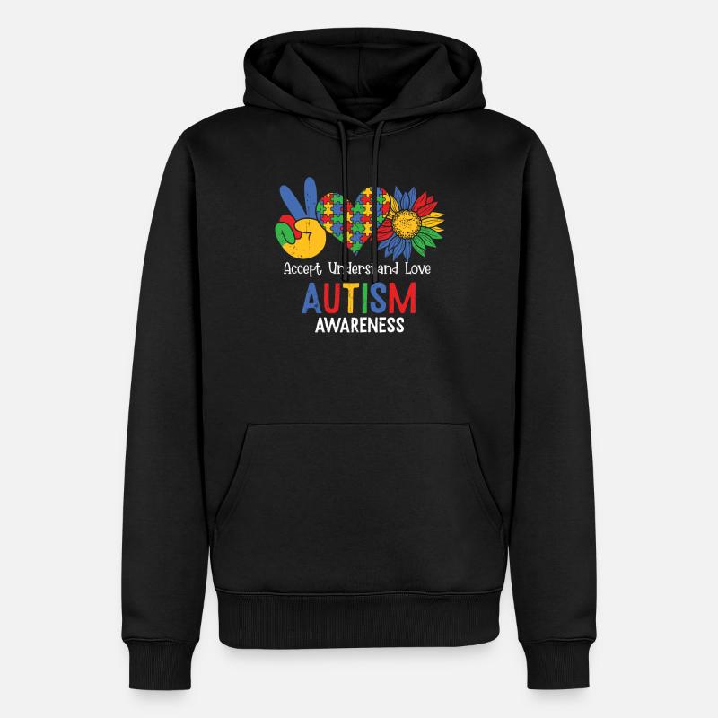 Autismus - Männer Premium Bio Hoodie - Schwarz