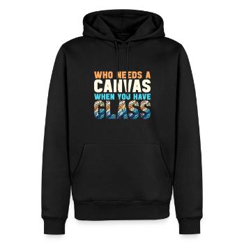 Vitrail artiste Vitrail Art - Sweat à capuche Premium bio Homme - noir - Devant - Nico (187cm)